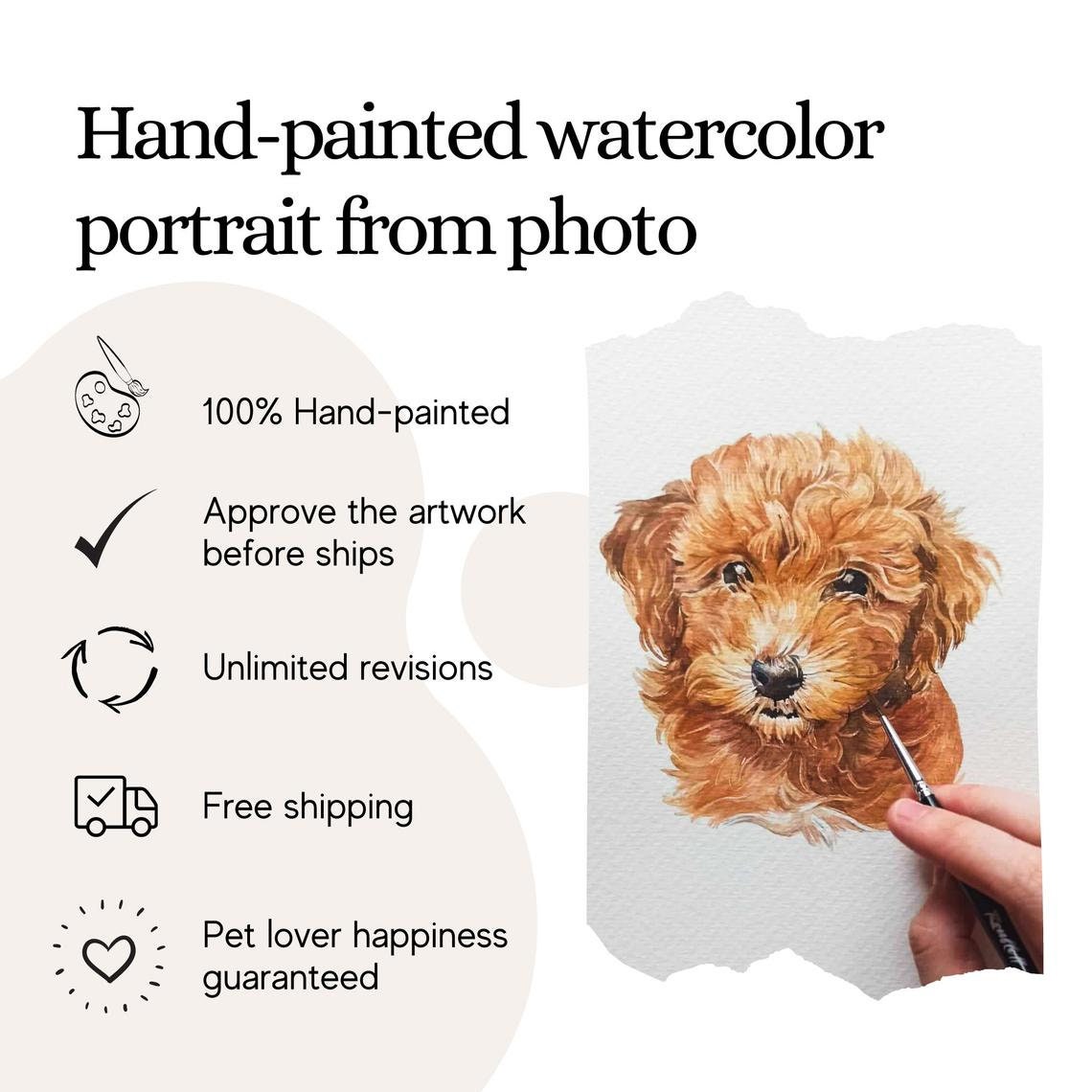 Two Pet Watercolor Portrait, Dog painting custom from photo, Paint by number custom , Dog portrait custom painting, 2 pet portrait custom